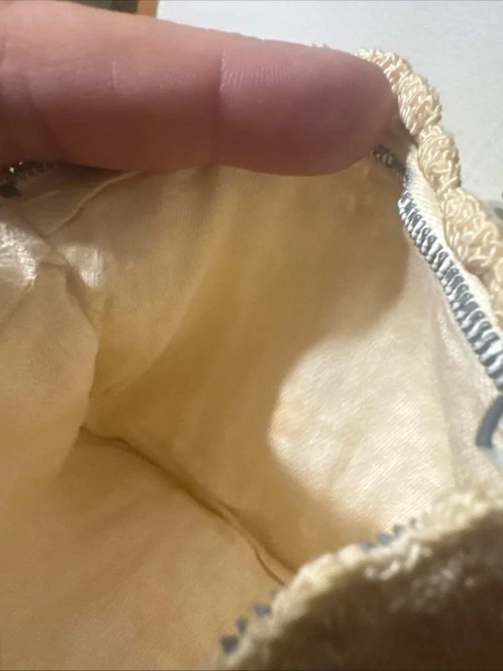 vintage MCM hand stitched Cream Colored clutch purse 1950s